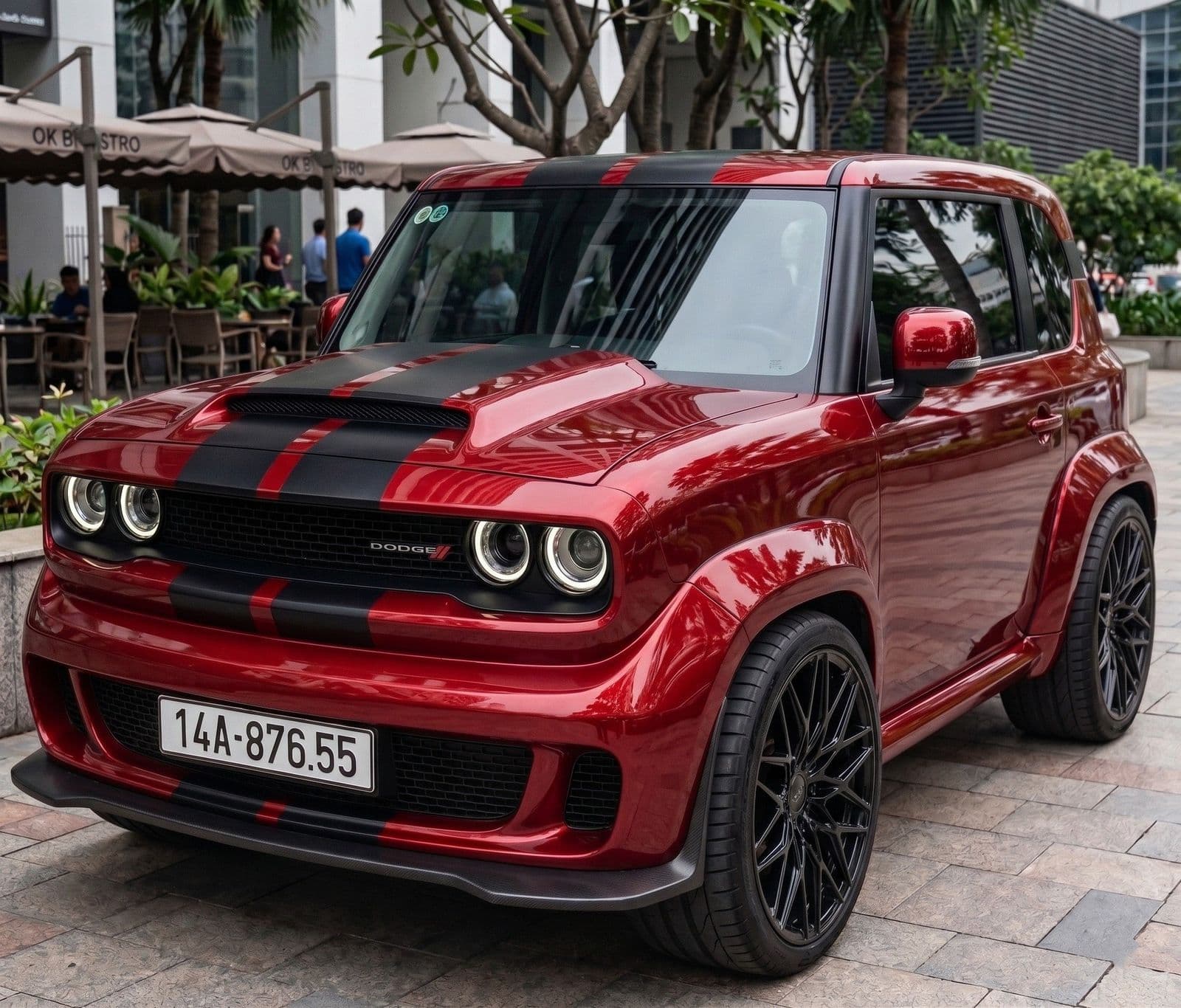 Ý tưởng : VinFast VF3 độ theo phong cách Dodge Challenger 