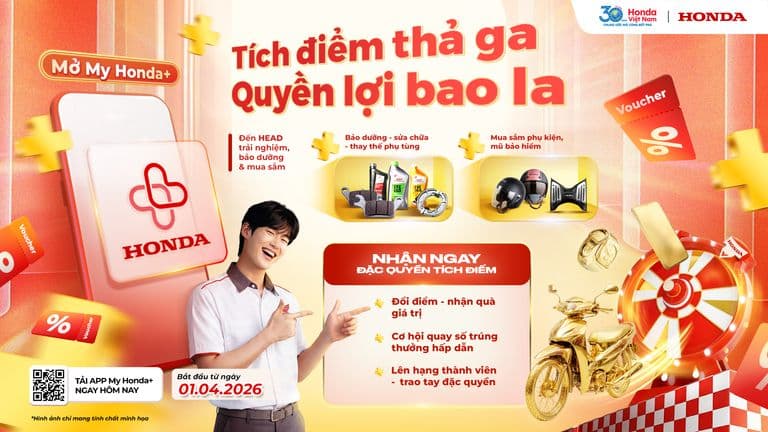 Loạt ưu đãi hấp dẫn dành riêng cho khách hàng sử dụng ứng dụng My Honda+
