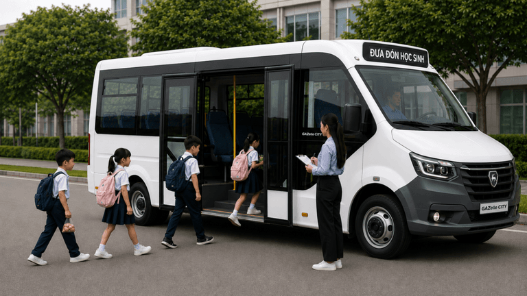 Thiết kế phù hợp với tần suất lên xuống cao giúp quá trình đón trả học sinh diễn ra thuận tiện hơn.